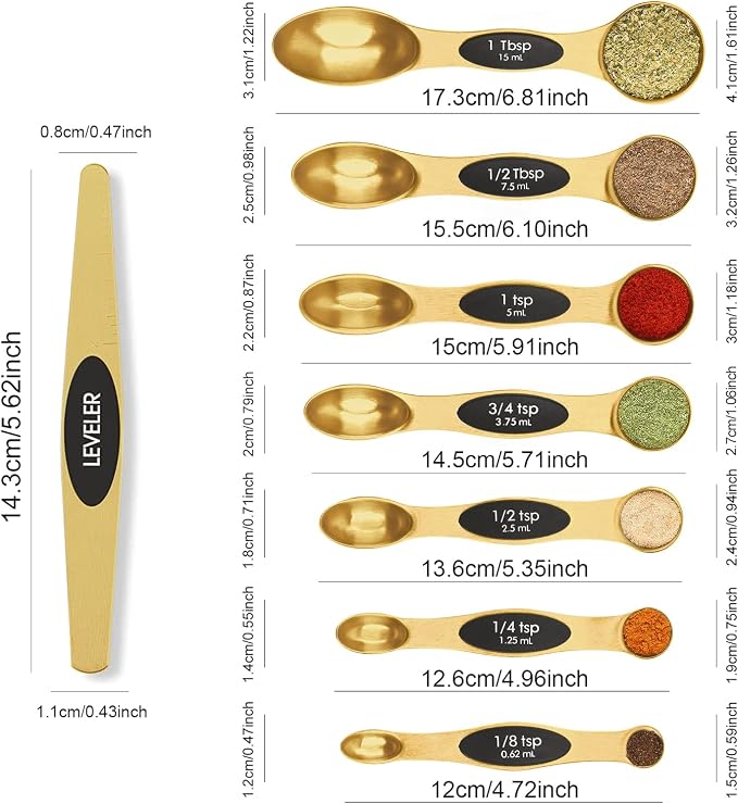 Magnetic Measuring Spoons Set Stainless Steel - Image 2