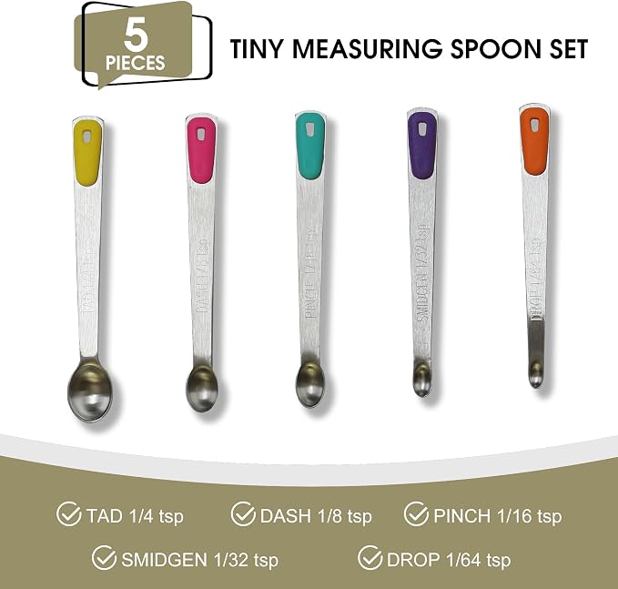 Mini Measuring Spoons Set, Tiny Stainless Steel Measure Teaspoons - Image 2
