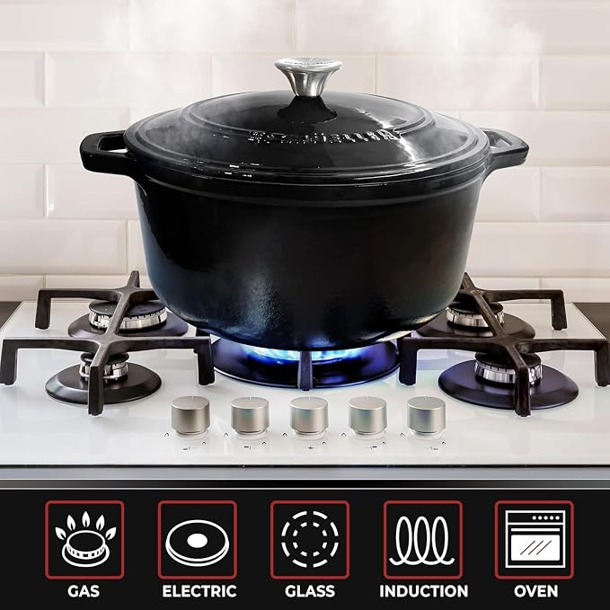 MUELLER HOME 7.5 QT Enameled Cast Iron Dutch Oven, Heavy-Duty, Oven-Safe up to - Image 5