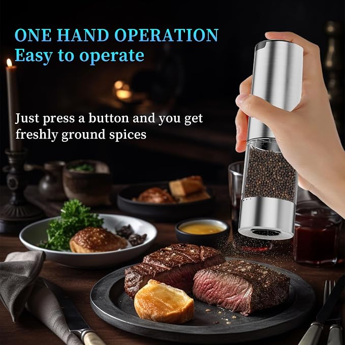 Electric Salt and Pepper Grinder Set Type-C Fast Charging, Automatic Salt and - Image 5