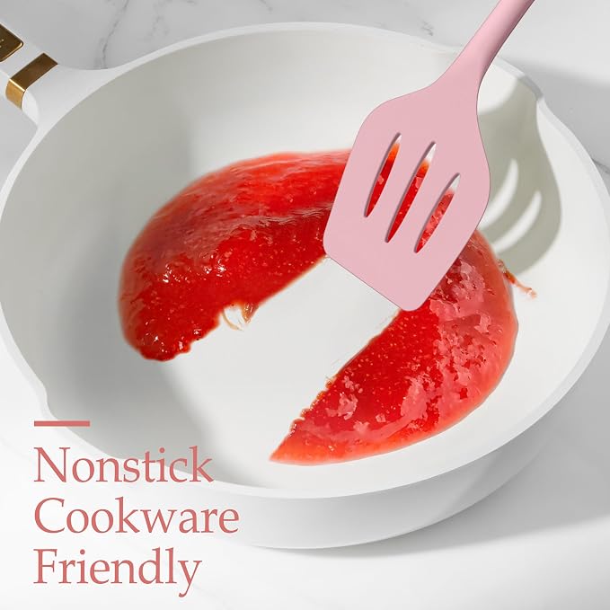 LIANYU Kitchen Silicone Utensils Set, Heat Resistant Kitchen Gadgets Include - Image 8