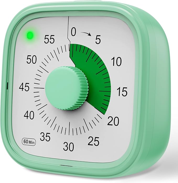 Visual Timer, Pomodoro Timers for Kids Adults, 60-Minute Countdown Desk Timer by Incolumitas