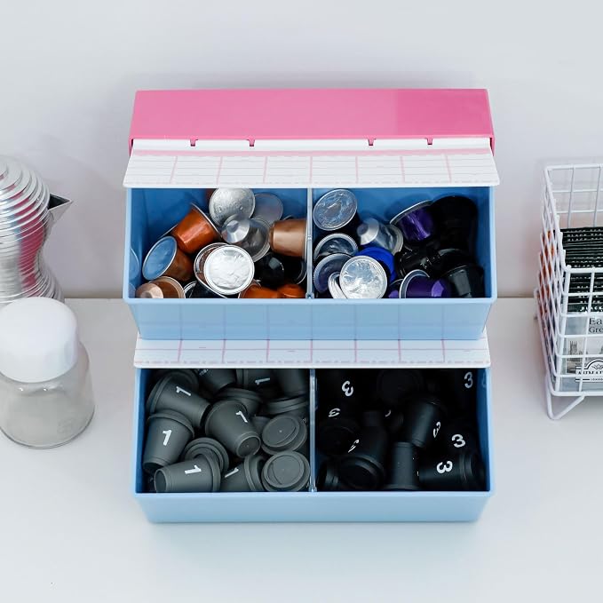 Coffee Bar Organizer with Lid, Vintage Coffee Station Storage Holder by NINEWEEN