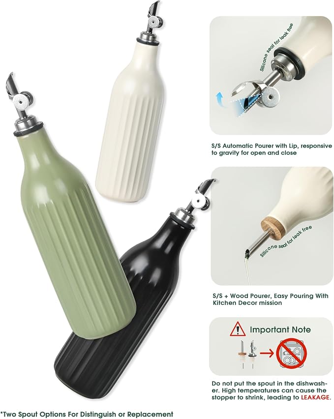 FE FUN ELEMENTS Olive Oil Dispenser Bottle, 19 oz Oil Dispenser - Image 3