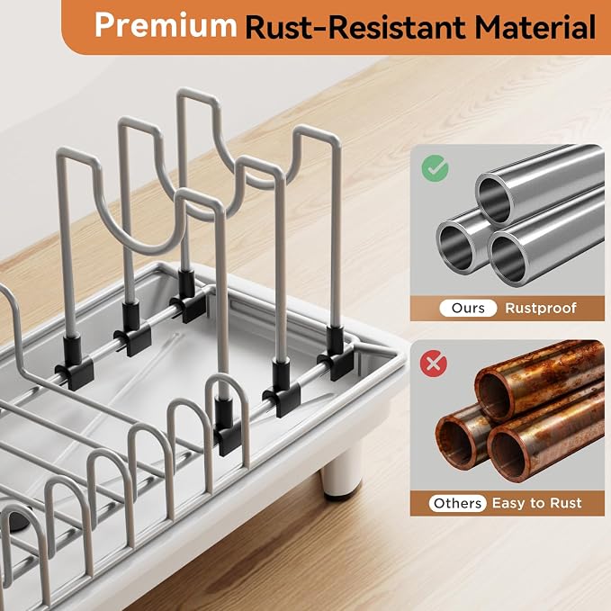 Laveshop Small Dish Drying Rack, Compact Dish Drainer - Image 4