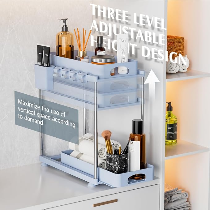 VERIFOST Under Sink Organizer, 2 Tier Under Sink Organizer, Adjustable Height - Image 4