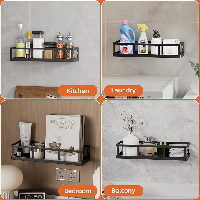 Spice Rack Wall Mounted, 4 Pack Pantry Door Organizer & Hanging Storage Baskets - Image 6