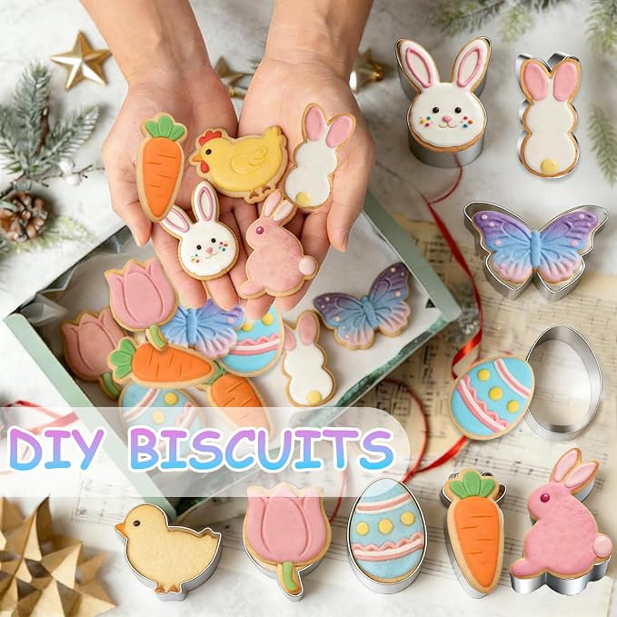 Easter Cookie Cutters Bunny Carrot Tulip Butterfly Chick Egg Biscuit - Image 4