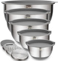 Wildone Mixing Bowls with Airtight Lids Set, with Grater Attachments & Non-Slip by Wildone