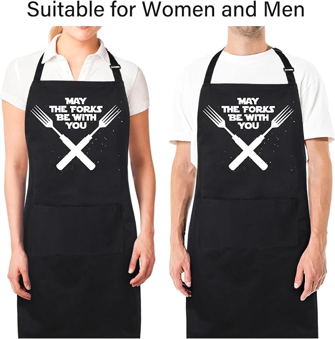 Xornis 100% Cotton Funny Apron for Men Women Adjustable Bib Aprons - Image 5