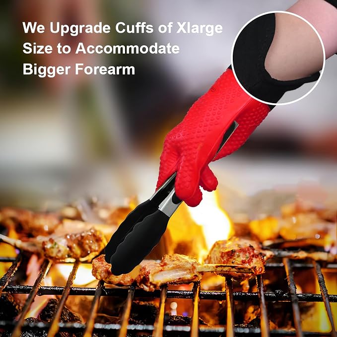 GEEKHOM BBQ Gloves Heat Resistant Oven Mitts - Image 2