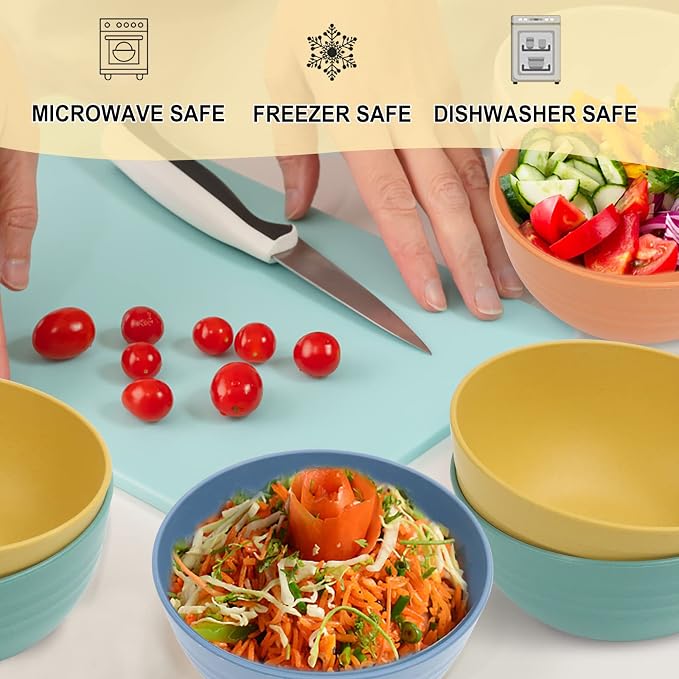 Wheat Straw Bowl Sets, Microwave and Dishwasher Safe Bowls, Bowl Sets - Image 5