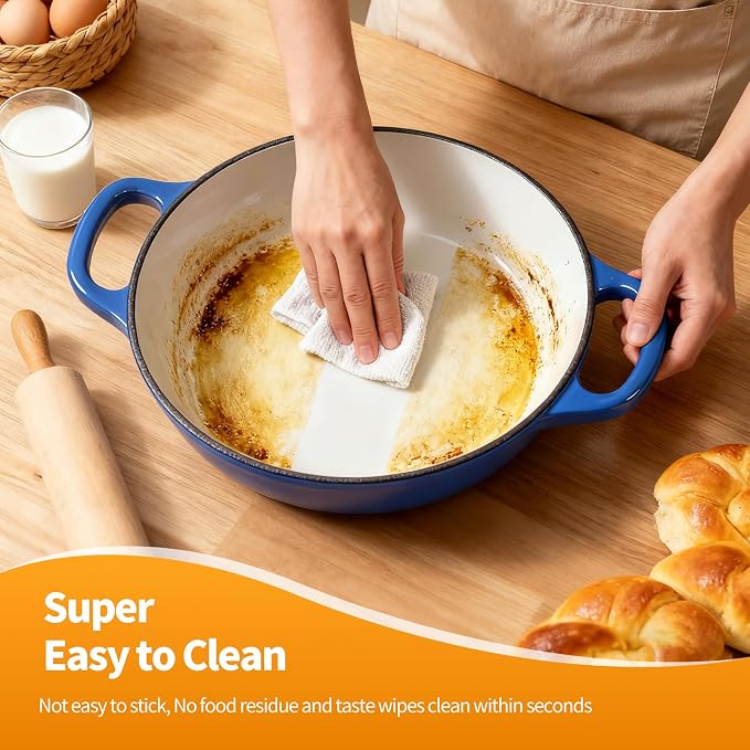 ONKO Dutch Oven For Sourdough Bread Baking, 6QT Enameled Cast Iron Dutch Oven - Image 7
