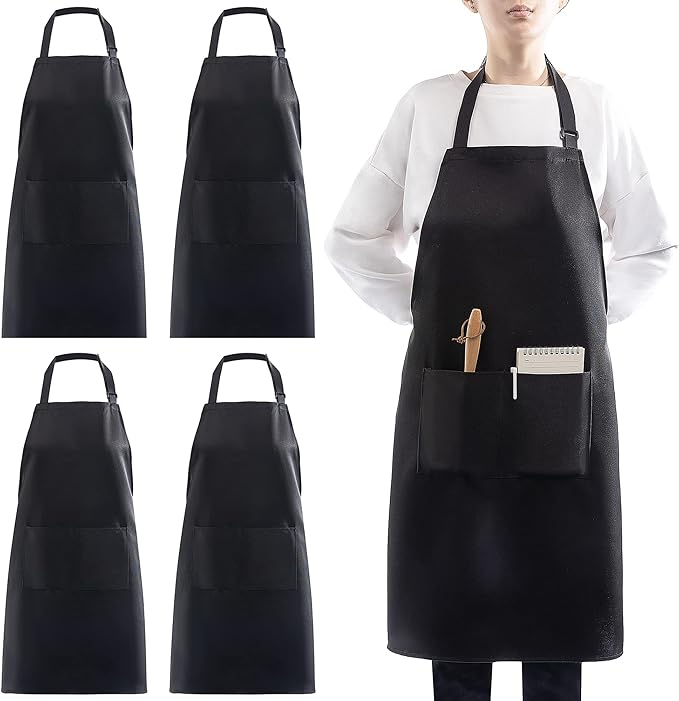 4 Pack Adjustable Apron, Machine Washable Apron Perfact by loteaf