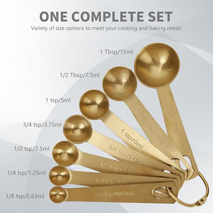 Measuring Spoons, 304 Stainless Steel Measuring Cups & Spoon Set of 7 - Image 2