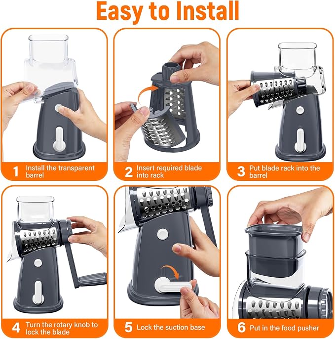 Rotary Cheese Grater Hand Crank - Image 6