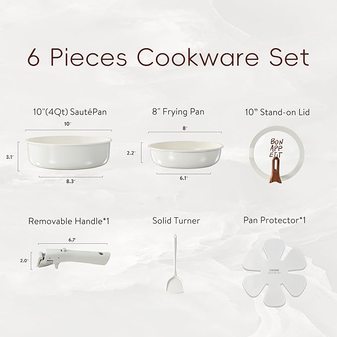 CAROTE Ceramic Pots and Pans Set Non Stick, Nonstick Kitchen Cookware Sets - Image 2