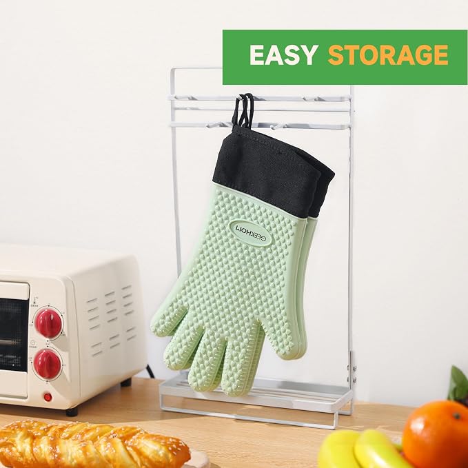GEEKHOM BBQ Gloves Heat Resistant Oven Mitts - Image 7
