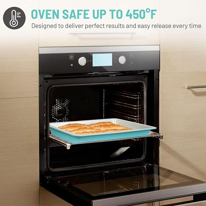 Sheet Cake Pan with Lid, Non-Stick Ceramic Coating Baking Pan, Oven Safe 450°F - Image 5