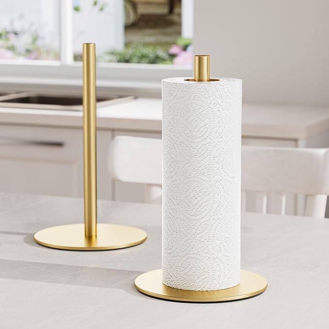Gold Free-Standing Paper Towel Holder, Premium Stainless Steel Towel Holder - Image 7