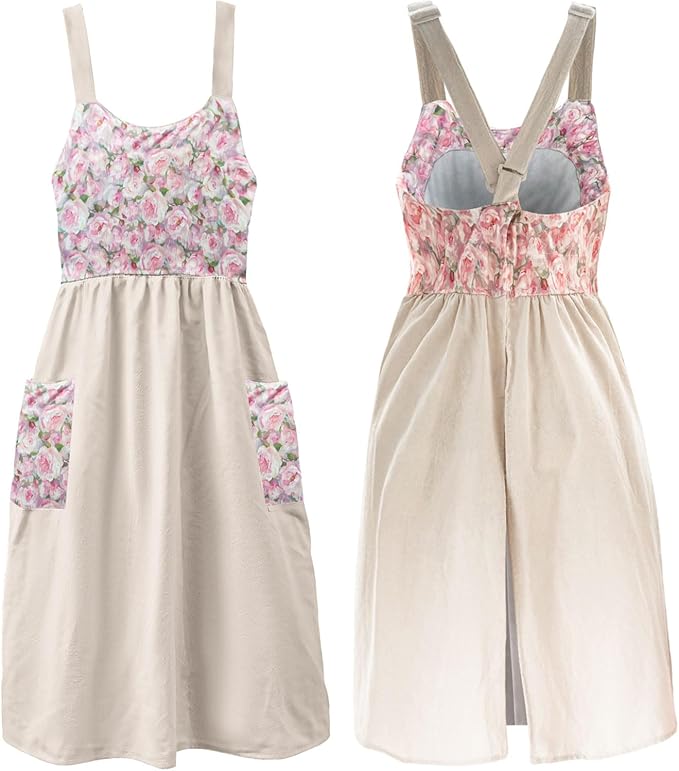 Uaussi Cotton Linen Apron Cross Back Work Apron by Uaussi