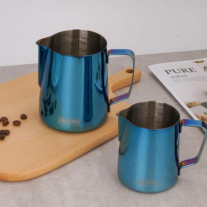 Milk Frothing Pitcher, 12oz Espresso Steaming Pitchers Stainless Steel - Image 5