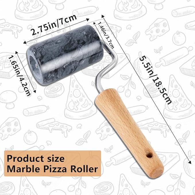 Tianman Rolling Pin Pizza Roller, Marble Roller Non-Stick T-Type, - Image 2