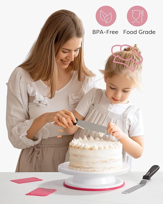 Kootek Cake Decorating Kit Baking Supplies Set Cake Turntable - Image 6