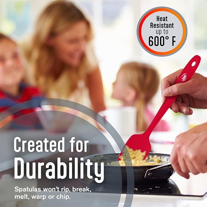 Kaluns Silicone Spatula Set, 4 Rubber Spatulas 600°F Heat Resistant, Nonstick - Image 3