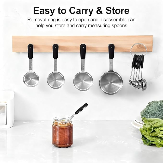 Bopei Measuring Cups and Spoons Set Stainless Steel 10 Piece - Image 3