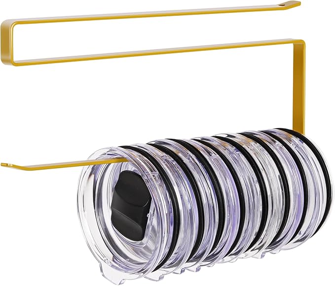 Tumbler Lid Organizer, Horizontal Tumbler Lid Storage Hook Up to 10 Lids by JOLENSOY