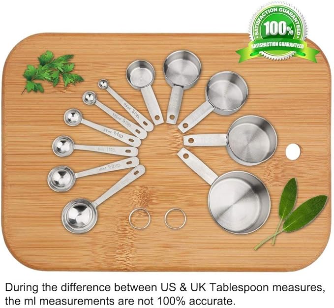 Accmor 11 Piece Stainless Steel Measuring Spoons Cups Set, Premium Stackable - Image 3