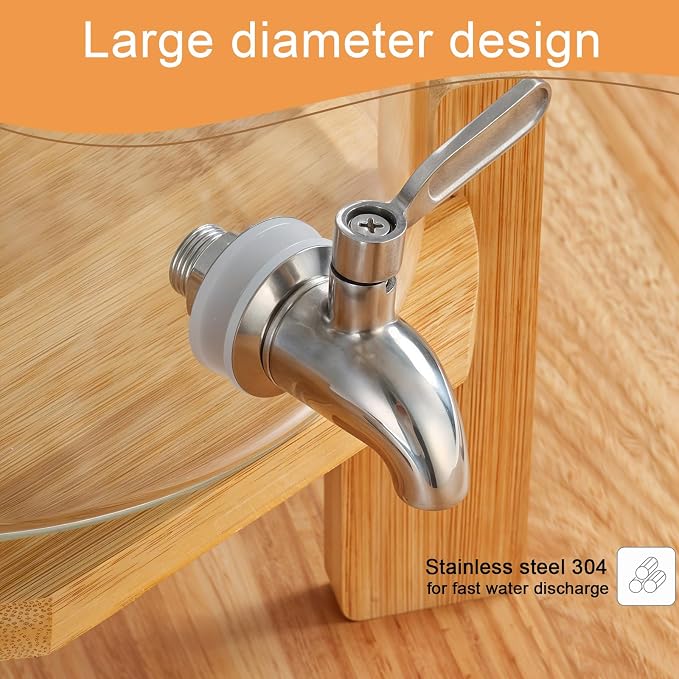 Beverage Dispenser, 2.1 Gallon Glass Drink Dispenser - Image 7