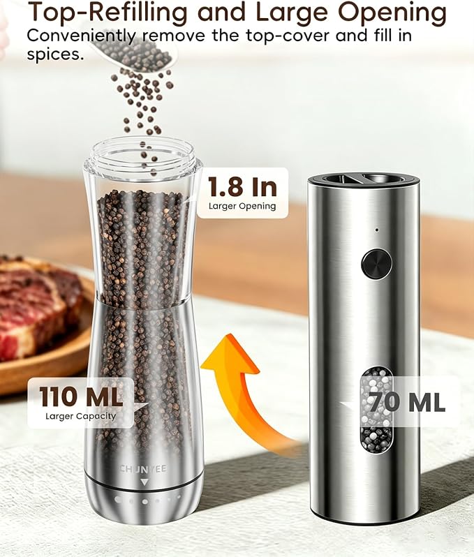 Electric Salt and Pepper Grinder Set - Image 3