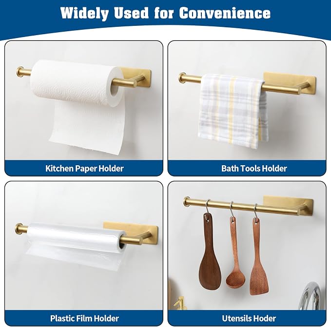 theaoo Paper Towel Holder for Kitchen, Adhesive Under Cabinet Paper Towel Roll - Image 5
