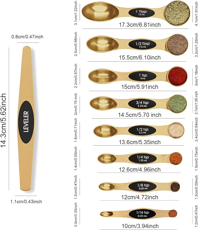 Magnetic Measuring Spoons Set Stainless Steel - Image 2
