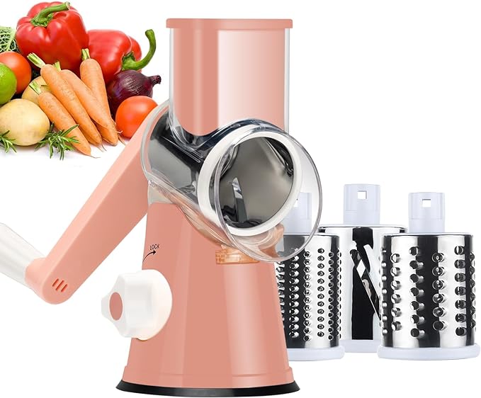 Ourokhome Rotary Cheese Grater Hand Crank, Kitchen Shredder Speed Mandolin by Ourokhome
