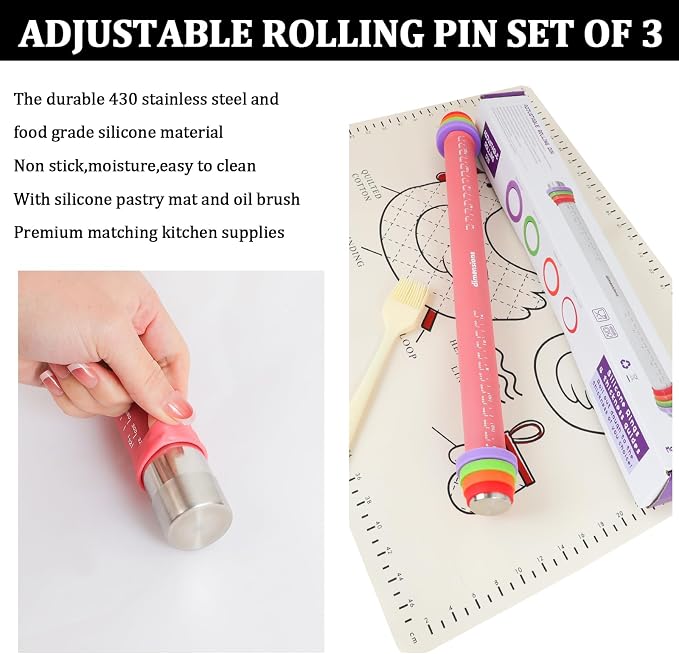 3Pcs Adjustable Rolling Pin Sets - Image 3
