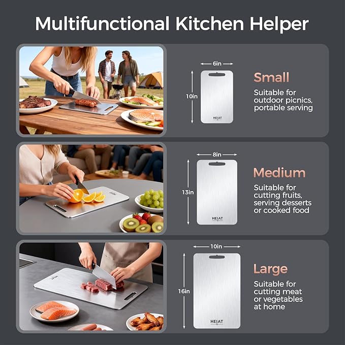 Titanium Cutting Board Set of 3, 100% Pure Titanium Cutting Boards - Image 3
