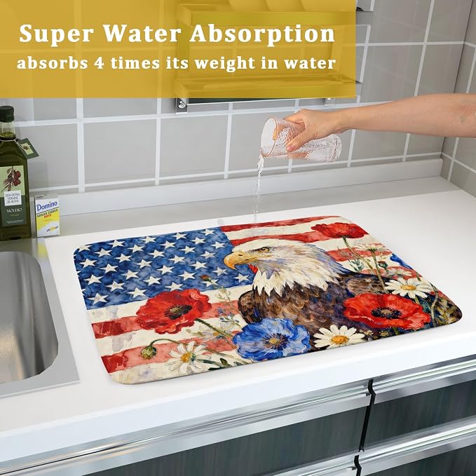4th of July American Flag Eagle Dish Drying Mat - Image 7