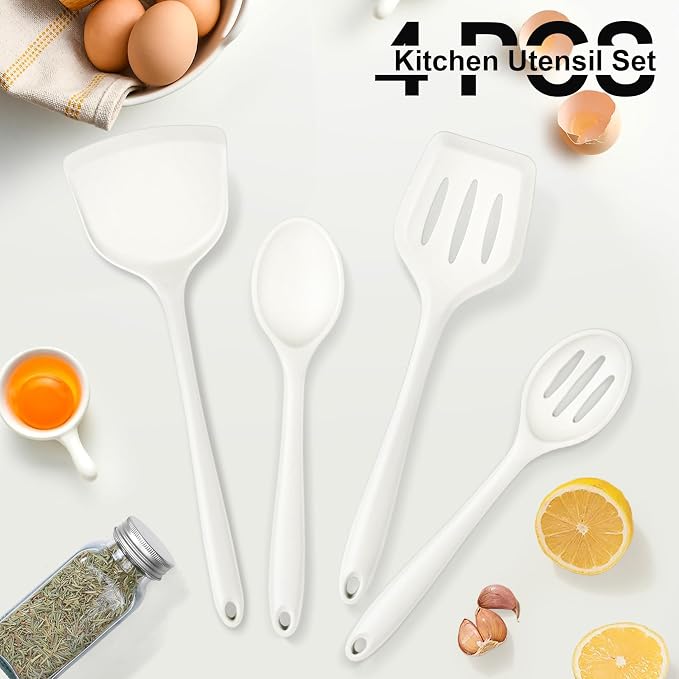 P&P CHEF Kitchen Utensil Set, 4 Pieces Non-stick Silicone Cooking Utensils - Image 6