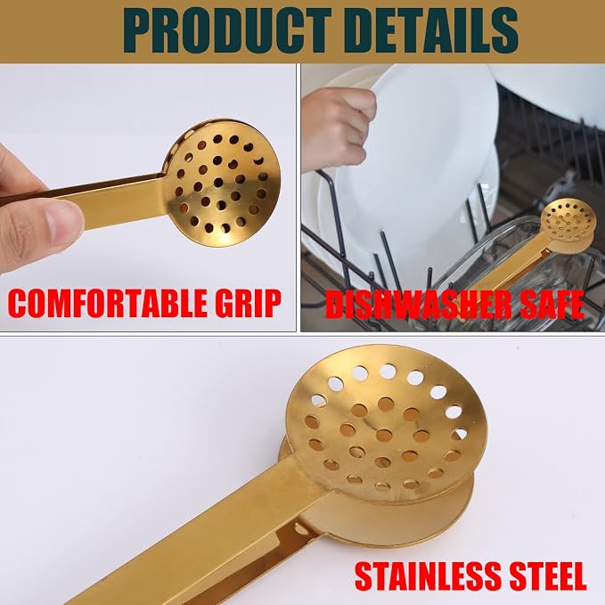 Tea Bag Squeezer Tongs, Stainless Steel Teabag Strainer Dispenser Gripper - Image 3