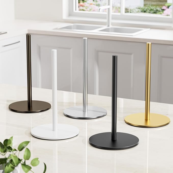 Black Paper Towel Holder Free-Standing, Premium Stainless Steel Paper Rolls - Image 8