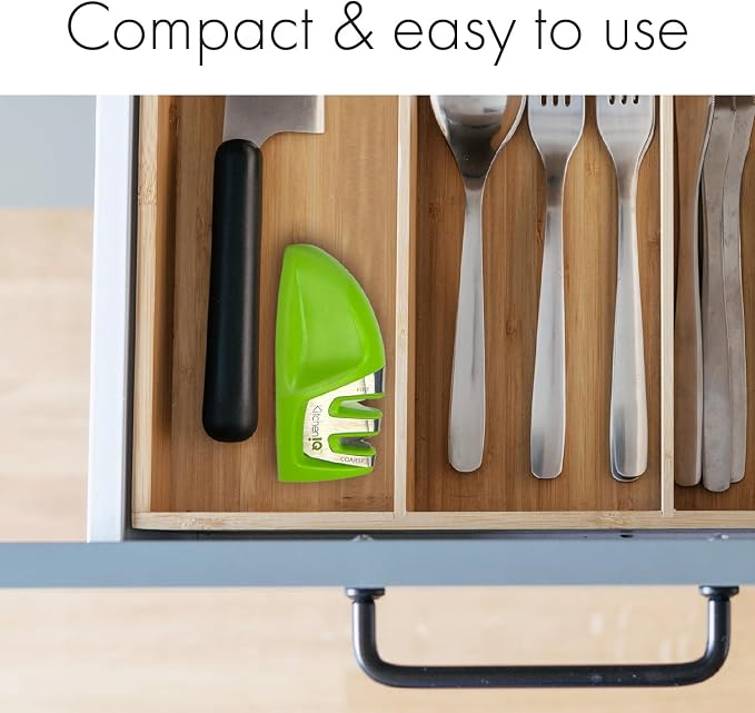 KitchenIQ 51422 | Edge Grip 2-Stage Knife Sharpener | Green – 3 Pack | Coarse & - Image 7