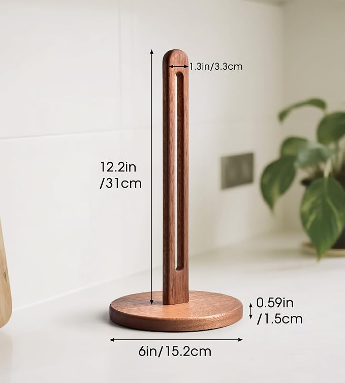 Acacia Wooden Paper Towel Holder Stand - Image 6