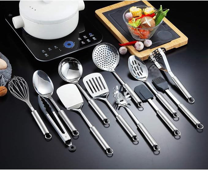 Berglander Cooking Utensil Set 13 Piece Stainless Steel Kitchen Tool Set - Image 3