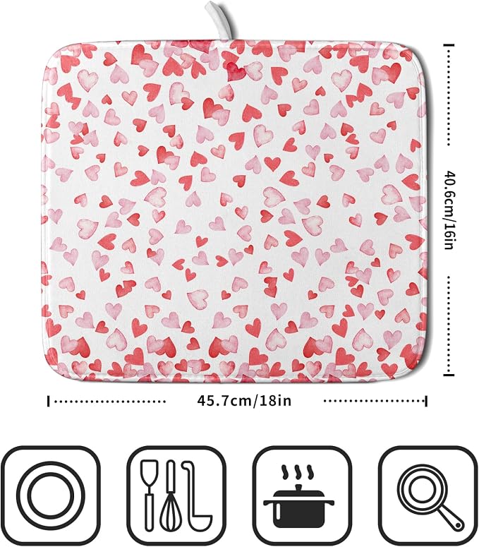 Valentine’s Day Dish Drying Mat - Image 4