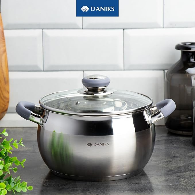 Daniks Modern 7 Quart Stainless Steel Stock Pot - Image 8