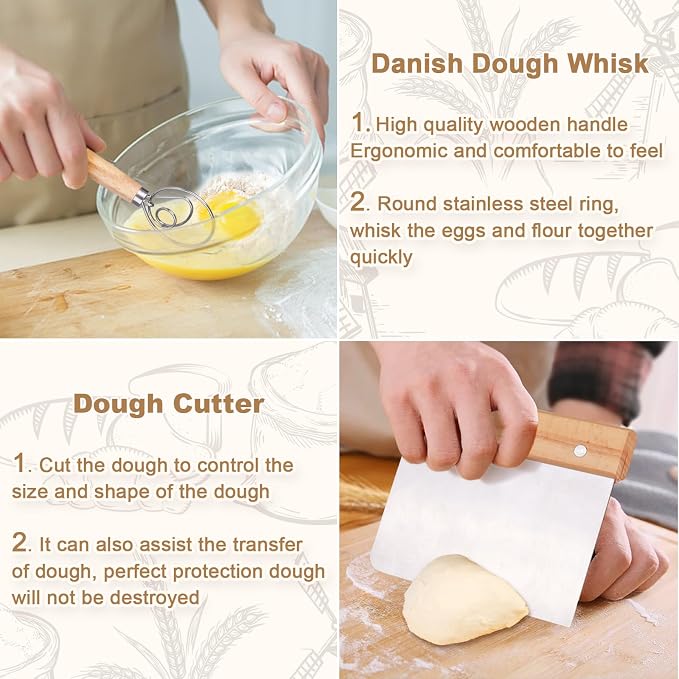 Bread Making Tools and Supplies, inclued Round Baking Mat and Oval Baking Mat - Image 4