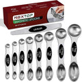 Nextop Stainless Steel Magnetic Measuring Spoons Set – 9 Pieces Dual-Sided by Nextop